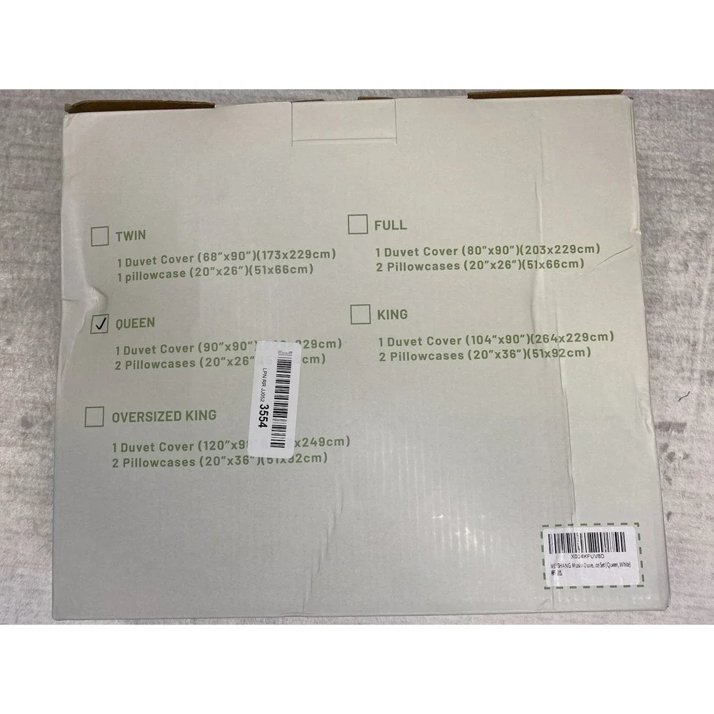 Muslin Queen Duvet Cover & Pillowcases 100% Organic Cotton Soft Textured Gauze